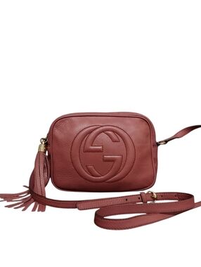 Gucci Soho Disco Tassel Crossbody Rose Leather Gently Loved